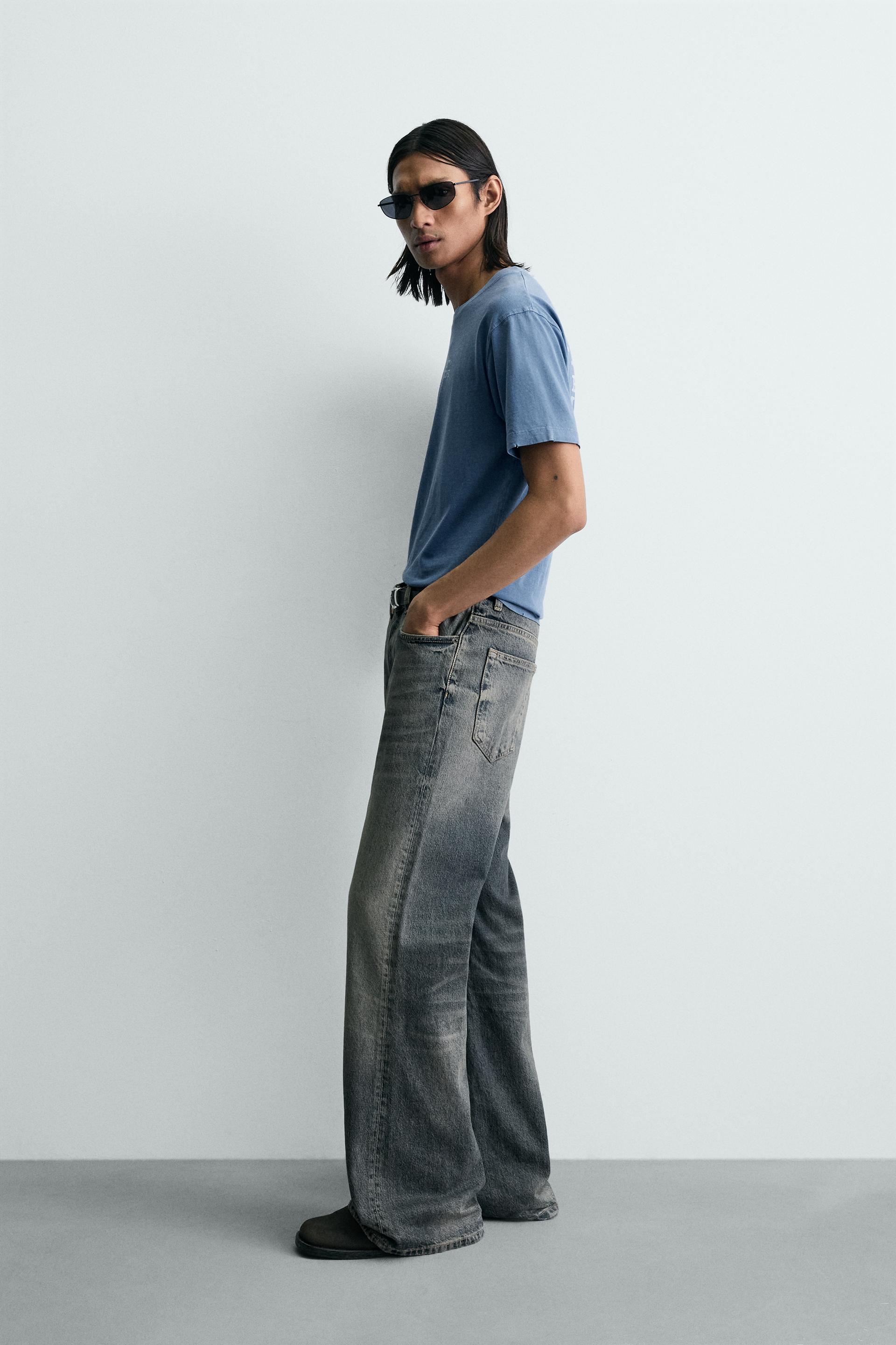 WASHED T-SHIRT WITH TEXT PRINTS Sky blue - Image 4